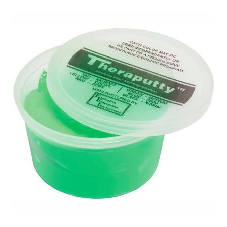 Fabrication Enterprises TheraPutty Plus Antimicrobial Exercise Putty, Green, 1 Pound, Medium 271650